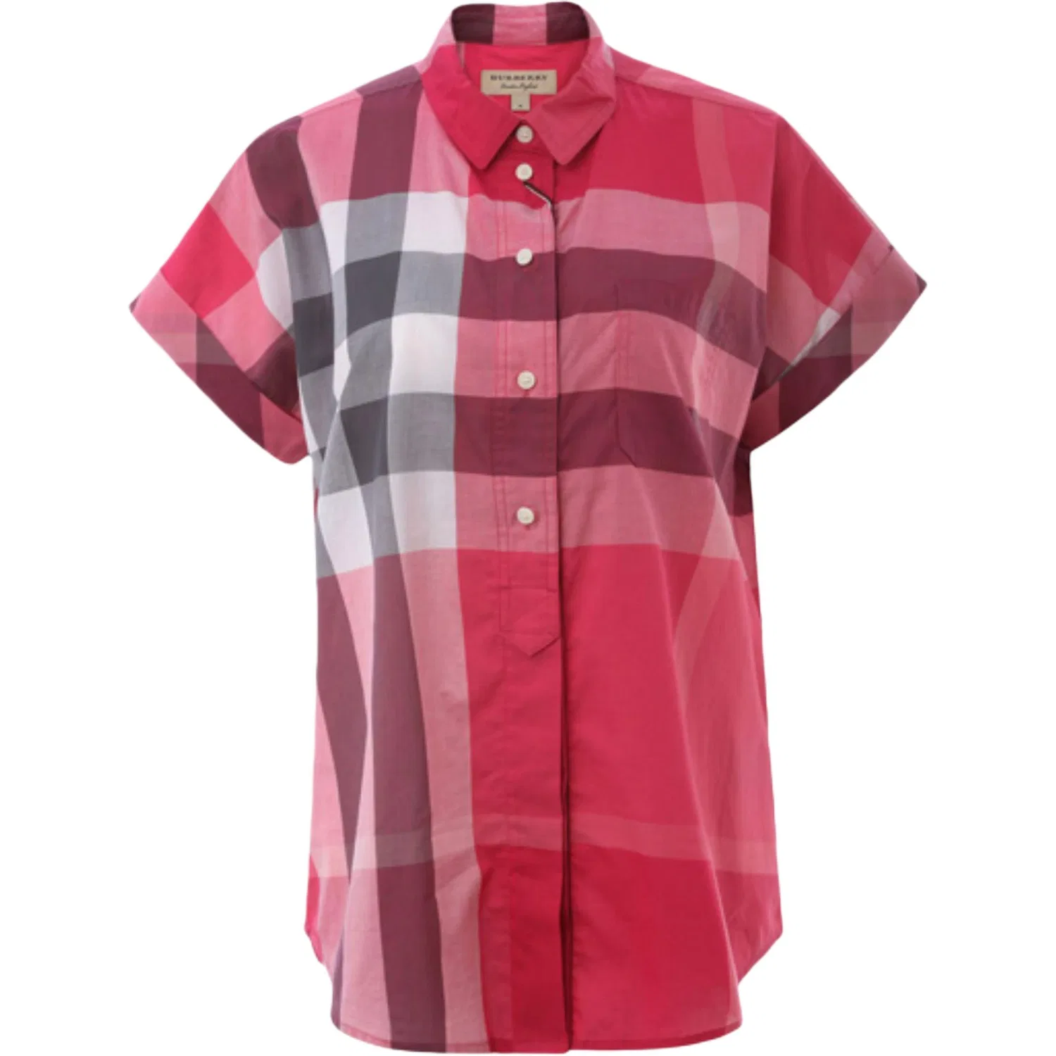 Рубашка Burberry, женская, розовый, летняя