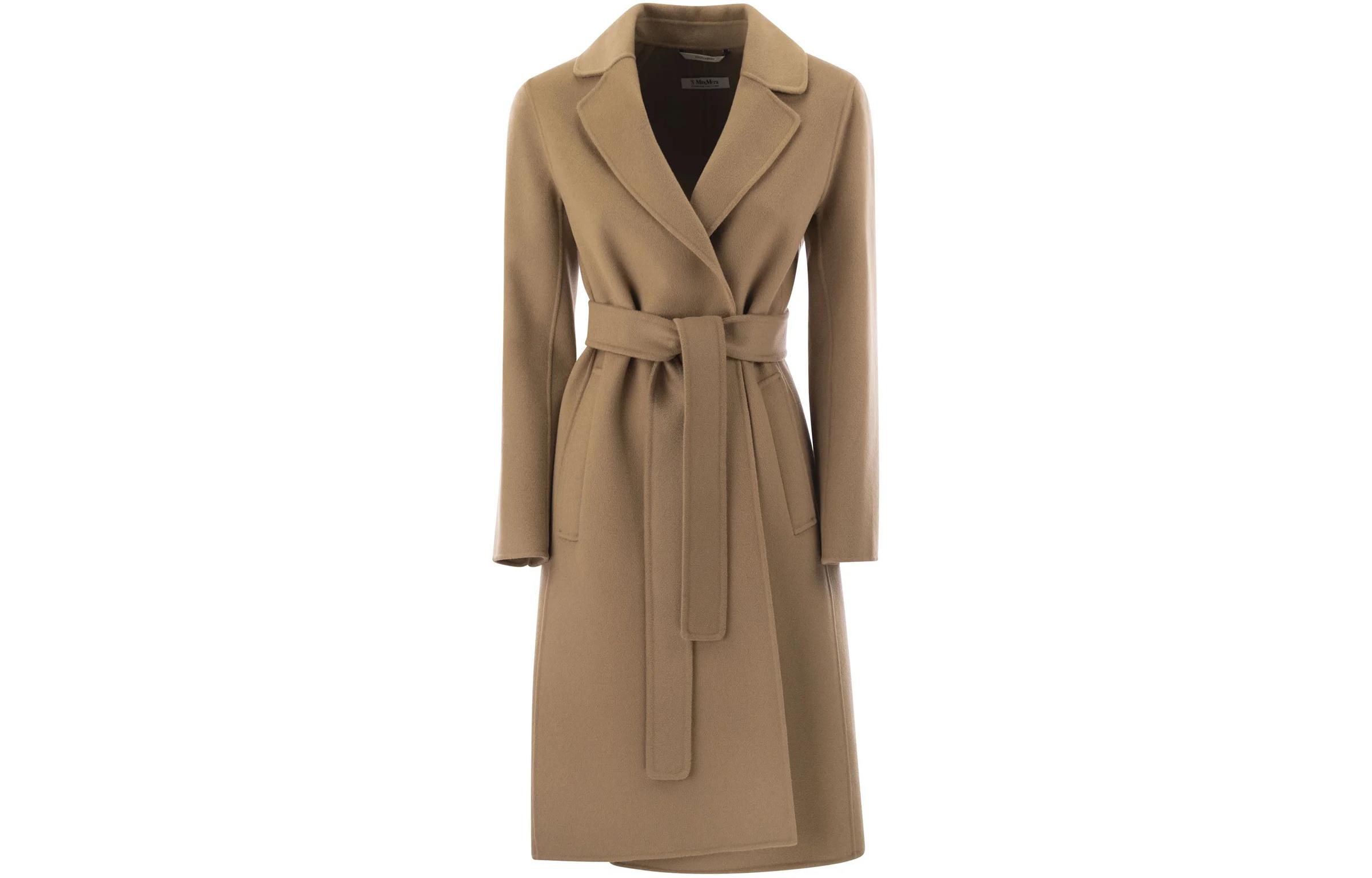 

Поясное длинное пальто с рукавами MaxMara, Хаки