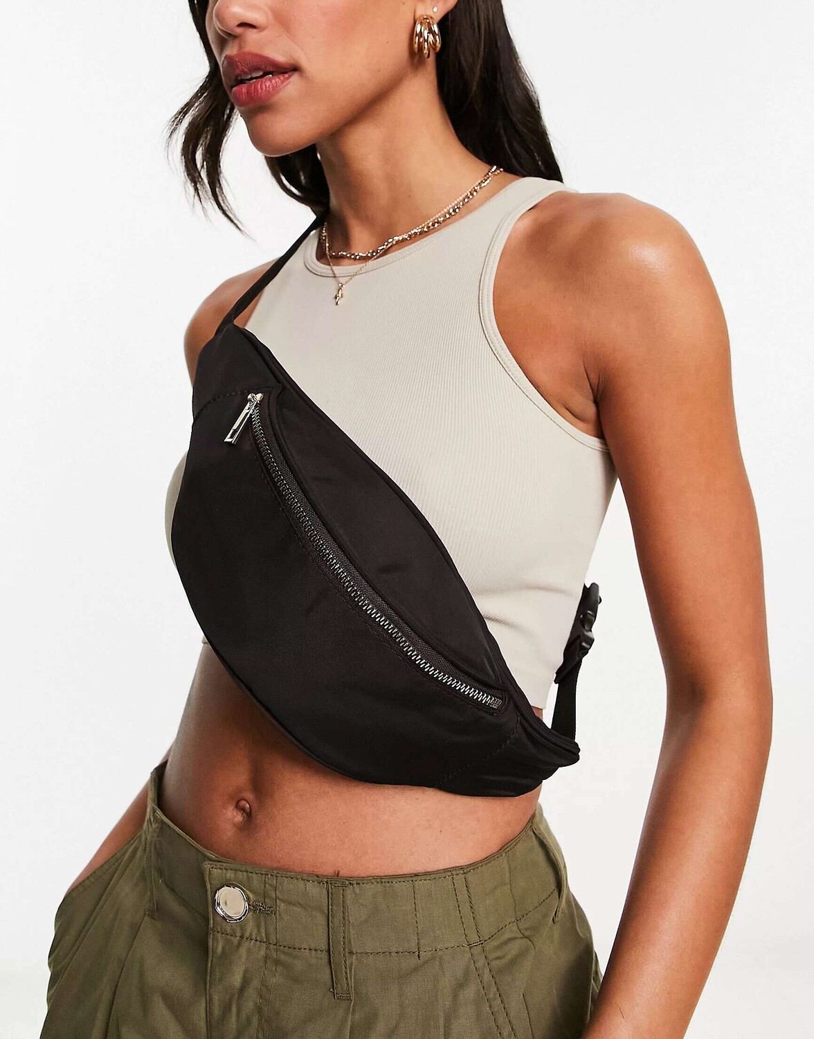 

Черная поясная сумка ASOS, Черный, Черная поясная сумка ASOS