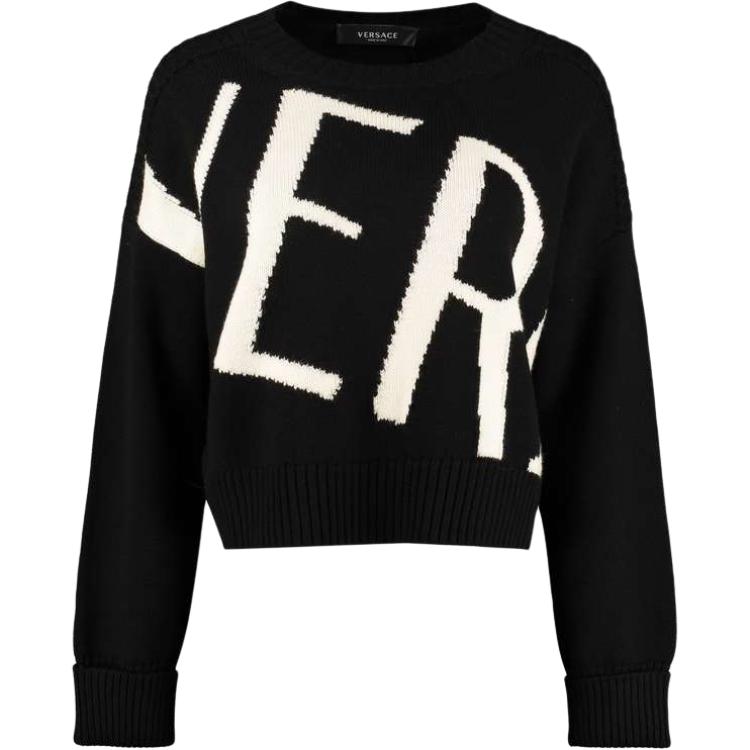VERSACE Свитер Women's Black Crew Neck Moderate Others