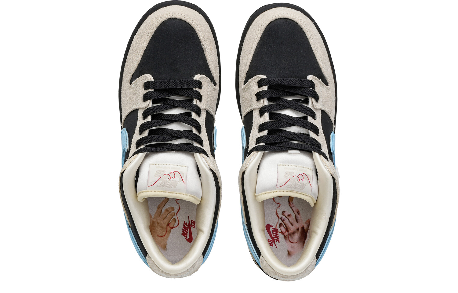 Кроссовки Nike Dunk Skateboarding Shoes Unisex Low-top Black/grey/blue, черный/синий — фото 4