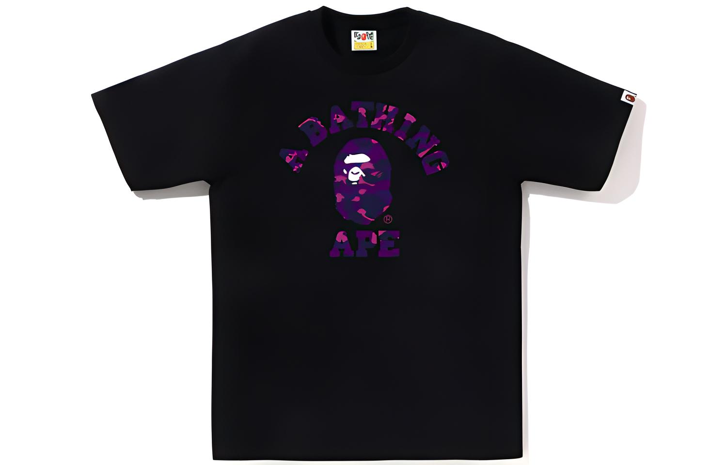 

Футболка Bape Color Camo College SS23 A BATHING APE, черно-синяя