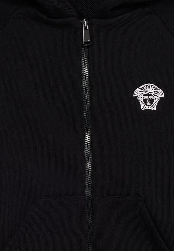 Толстовка унисекс на молнии с изображением медузы Versace, Nero/Bianco — фото 4