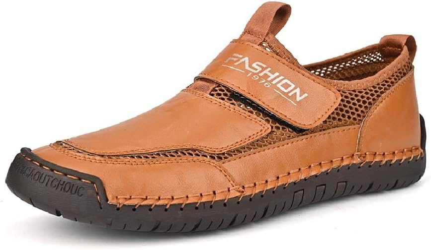 

Мужские повседневные лоферы Asifn, дышащие, противоскользящие, комфортные для ходьбы, деловые кожаные туфли, желтый