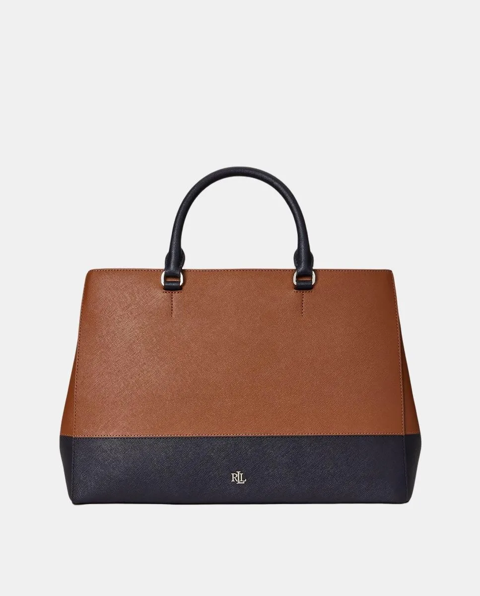 

Большая кожаная сумка-саквояж Hanna Lauren Ralph Lauren, песочный