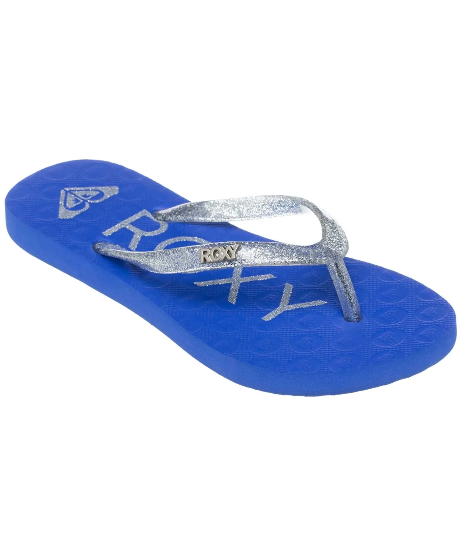 Детские пляжные сандалии ROXY RG VIVA SPARKLE с глиттером синие