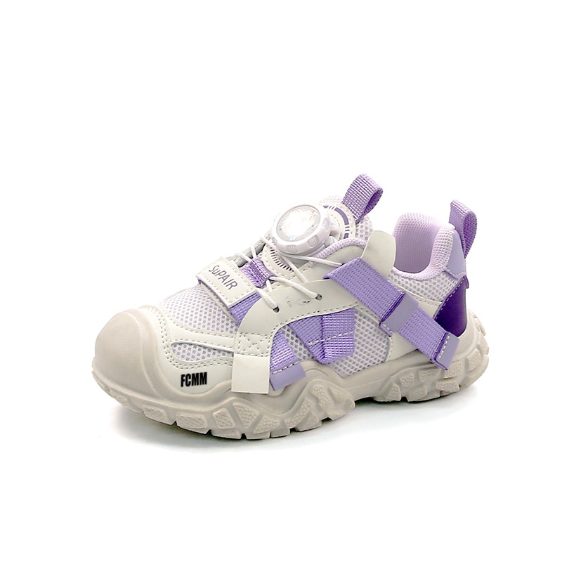 

Нескользящие, легкие, амортизирующие и дышащие, низкие детские кроссовки для повседневной носки FCMM, фиолетовый