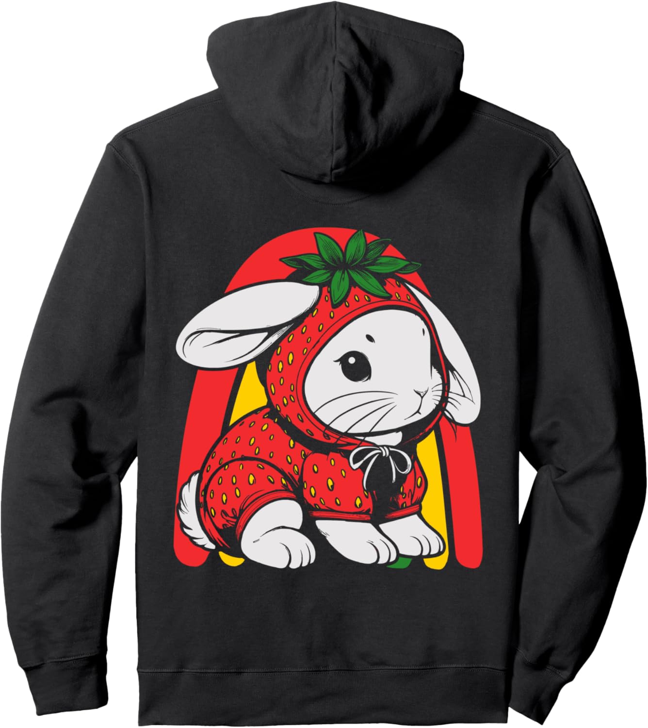 

Толстовка с изображением клубничного кролика и клубничного зайчика Strawberry Bunny Berry Bunnies Hare, черный
