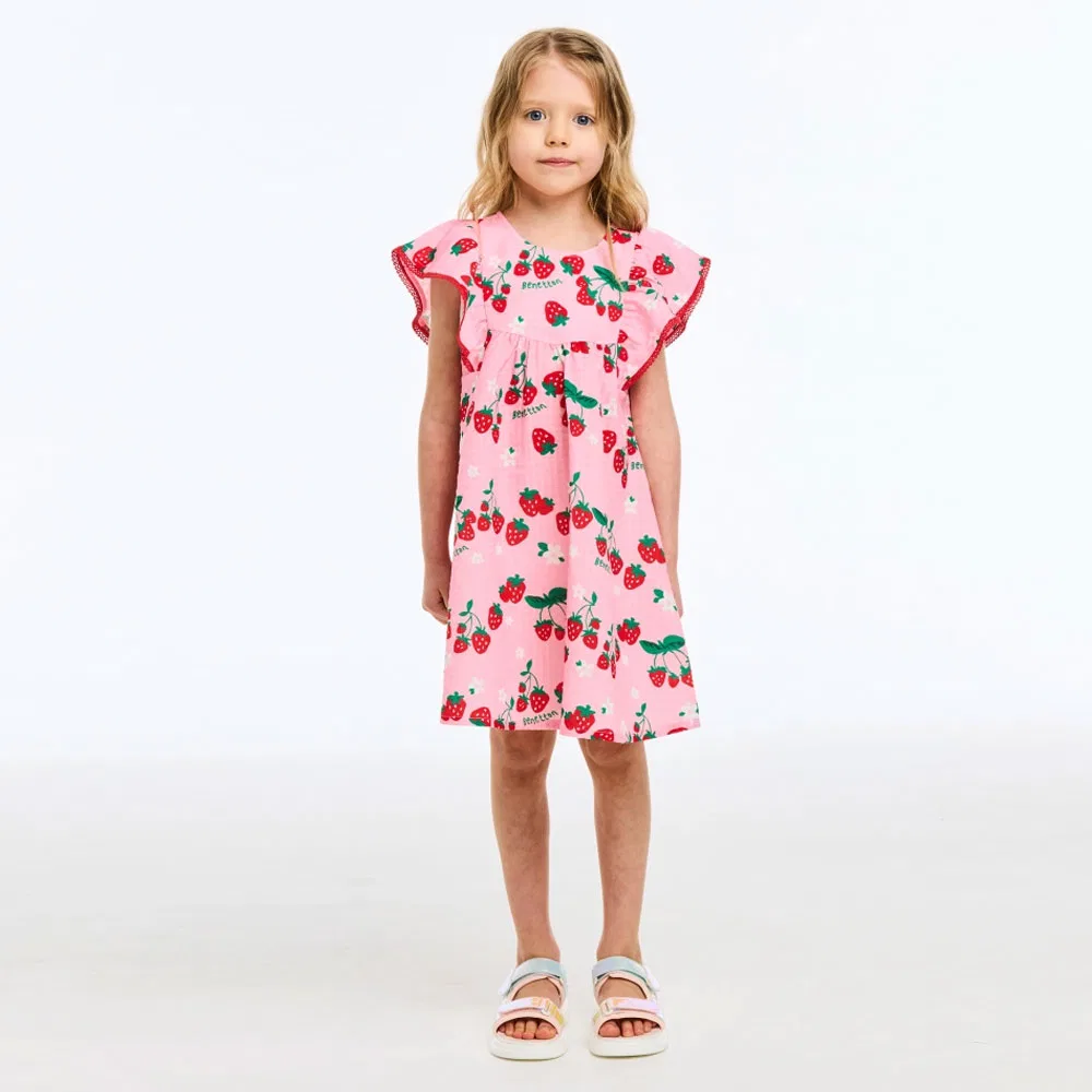 Детское летнее пляжное платье Summer Vacance розового цвета от Benetton Kids