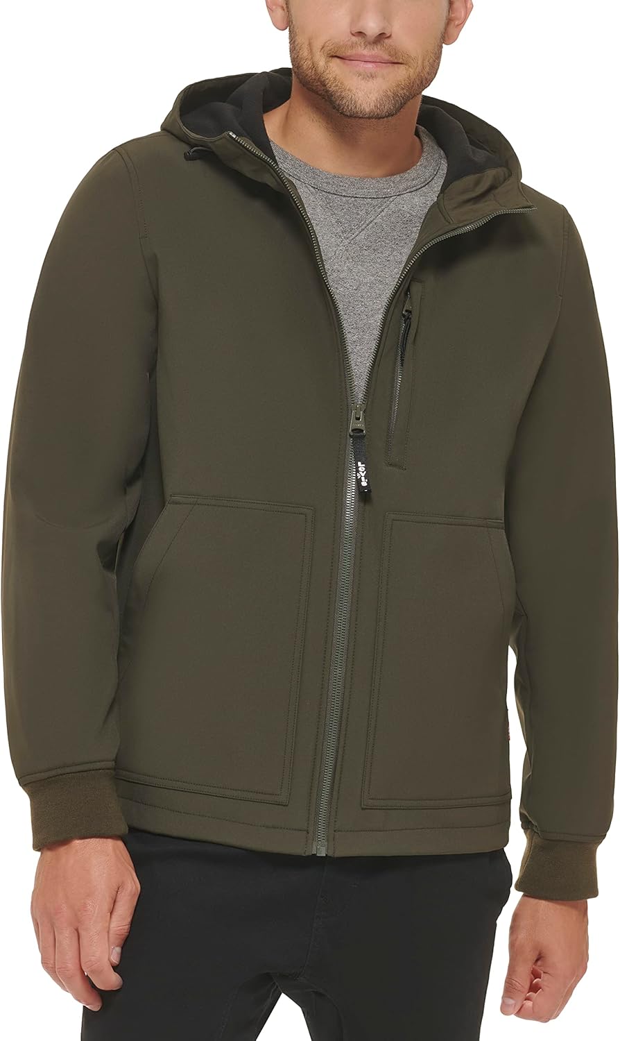 

Мужская водонепроницаемая куртка-толстовка с капюшоном из мягкого материала Levi's для трейлраннинга, Deep Olive