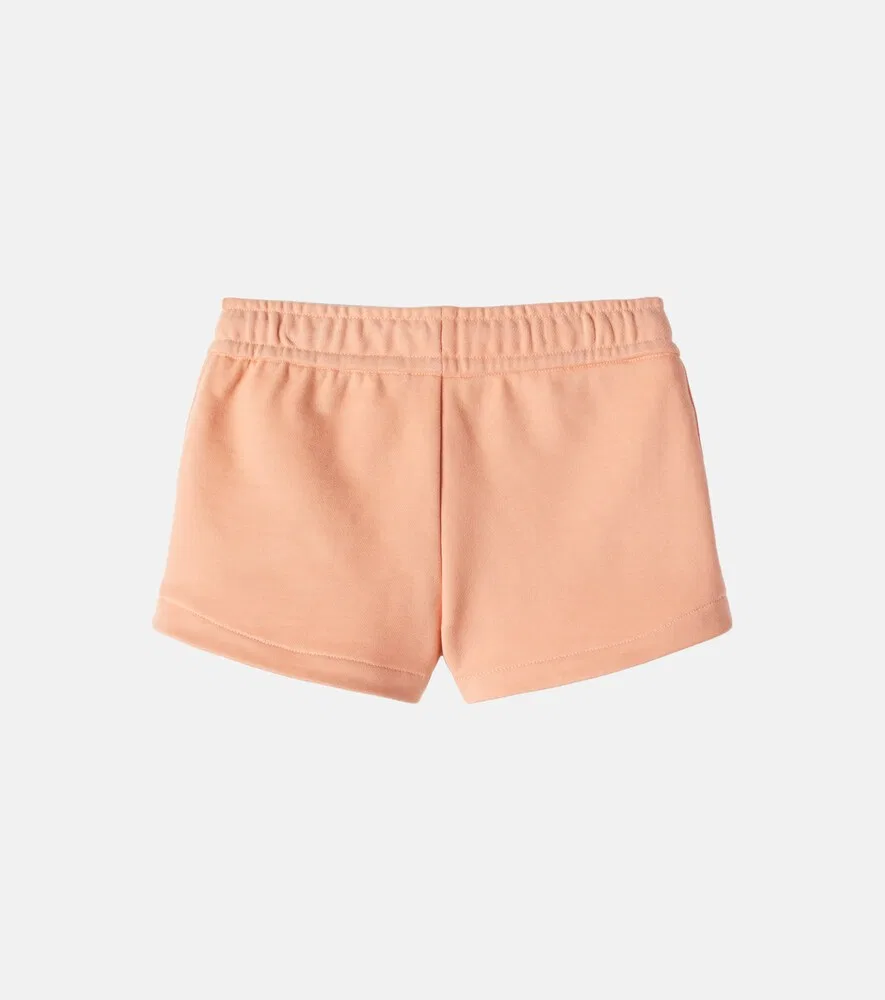 Хлопковые трикотажные шорты Chloé Kids, оранжевый — фото 2