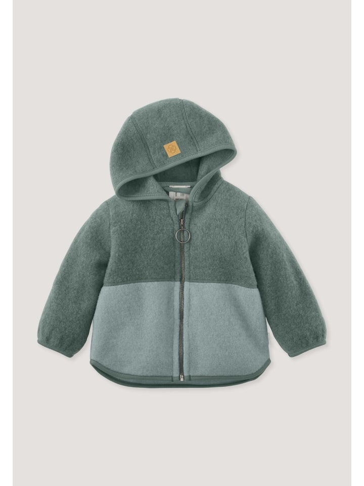 

Куртка из шерстяного флиса елового цвета Hessnatur