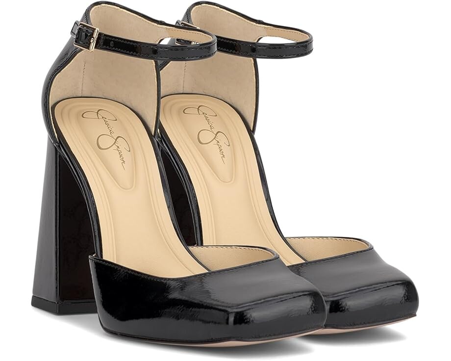 

Туфли Jessica Simpson Lollah Ankle Strap Block Heel Pump, черный