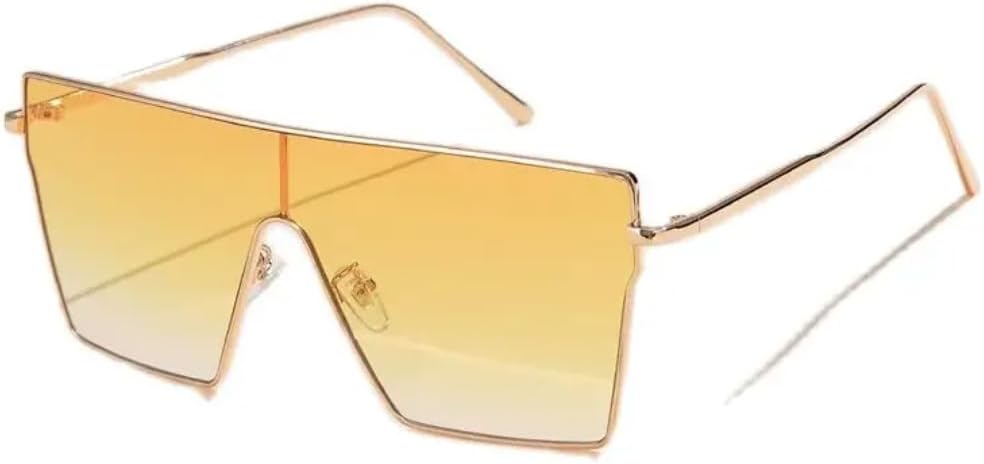 

Большие градиентные солнцезащитные очки для женщин и мужчин, большие ретро-очки в стиле "кошачий глаз", цельные прямоугольные очки с защитой от УФ-излучения UV400 TKKTLLT, Gradient Yellow