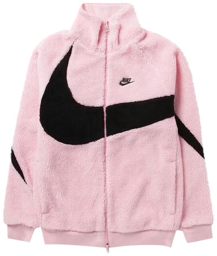 

Куртка Nike Sportswear Big Swoosh Reversible Boa Jacket (Asia Sizing) 'Soft Pink/Black', розовый