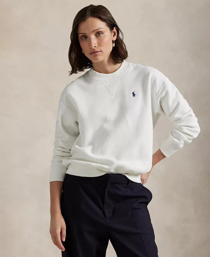 

Женская флисовая толстовка с круглым вырезом Polo Ralph Lauren, белый