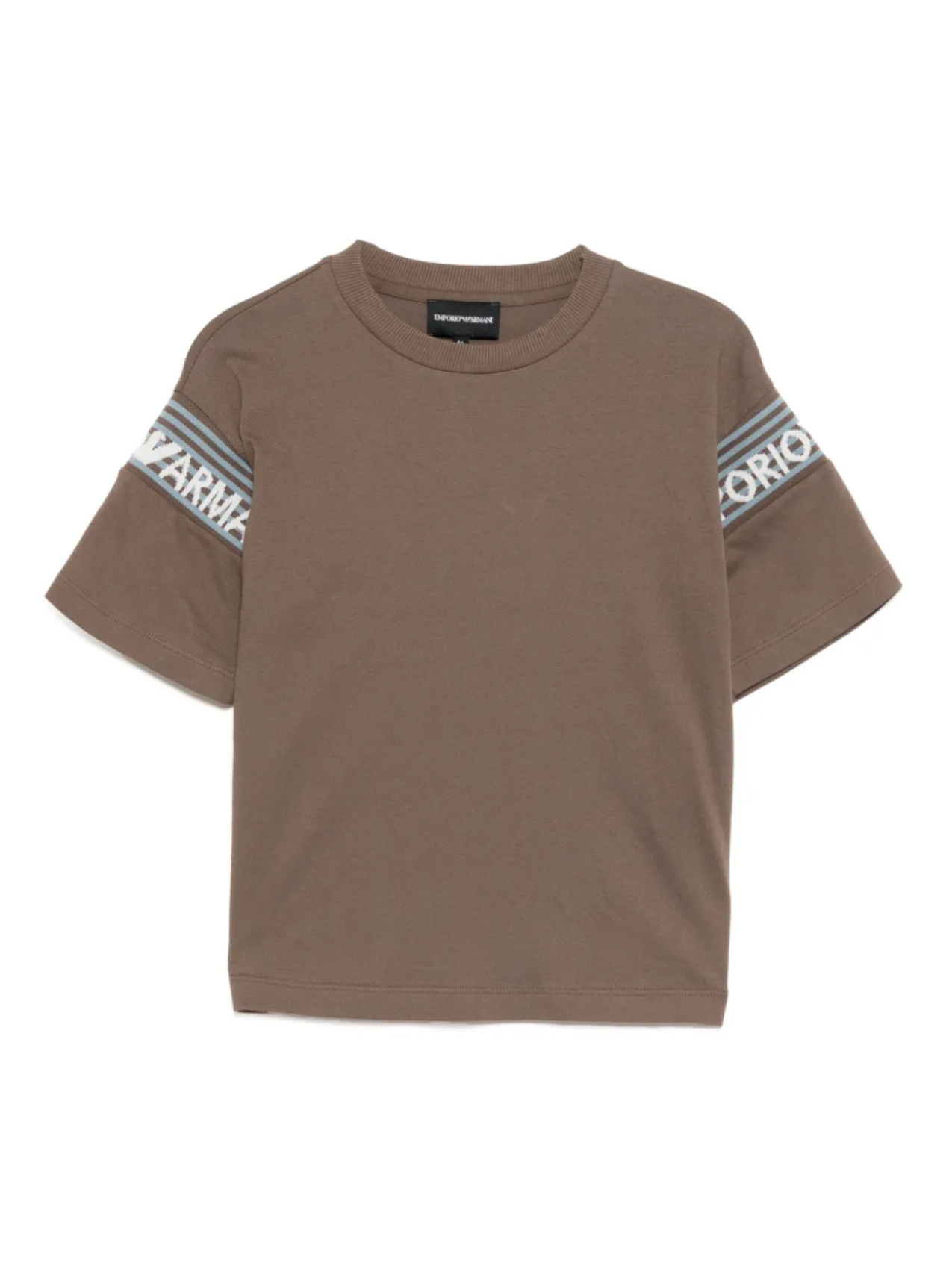 

Футболка с круглым вырезом Emporio Armani Kids, коричневый