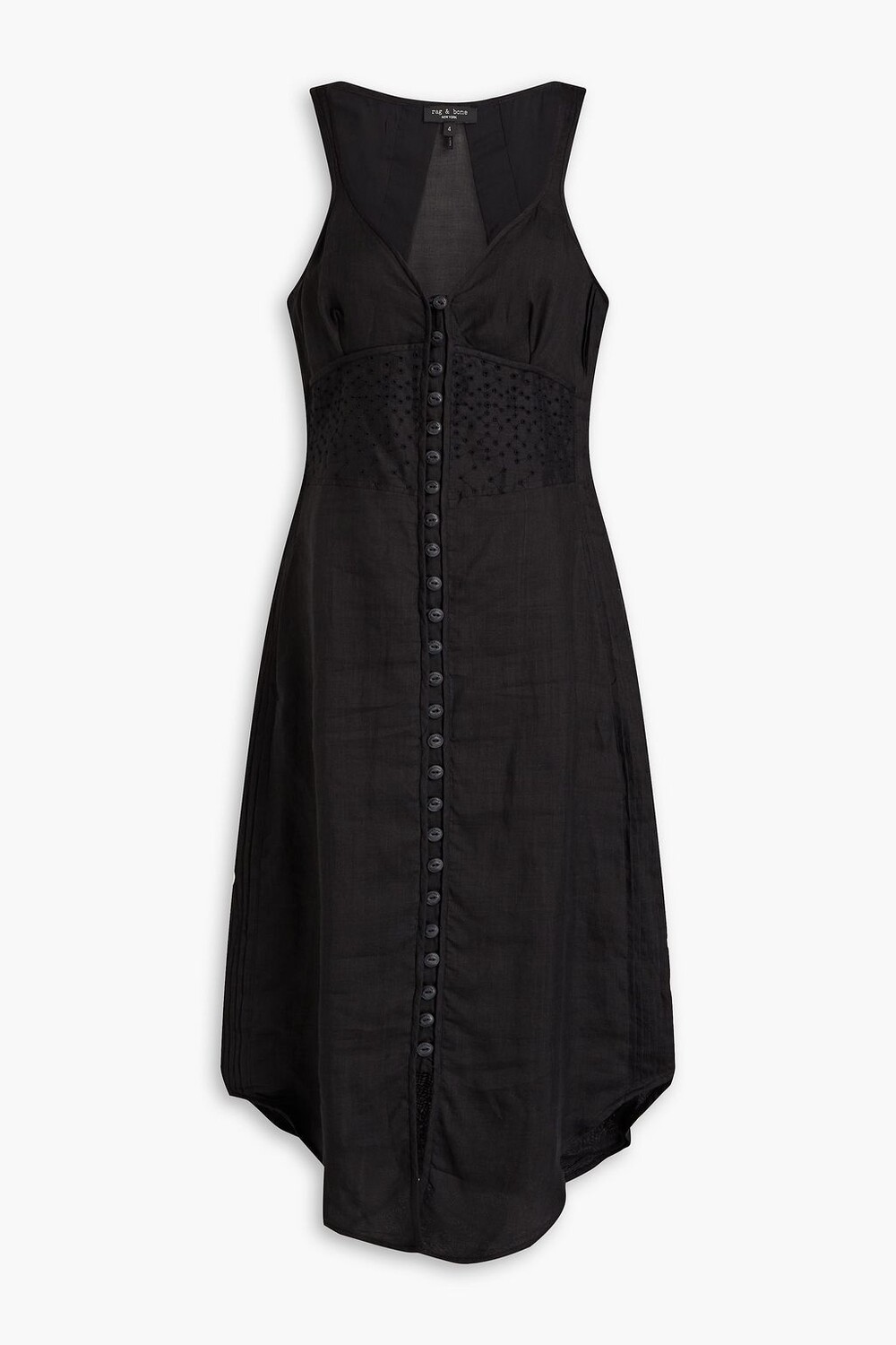 

Платье Criseli из рами с английской вышивкой и вышивкой RAG & BONE, черный