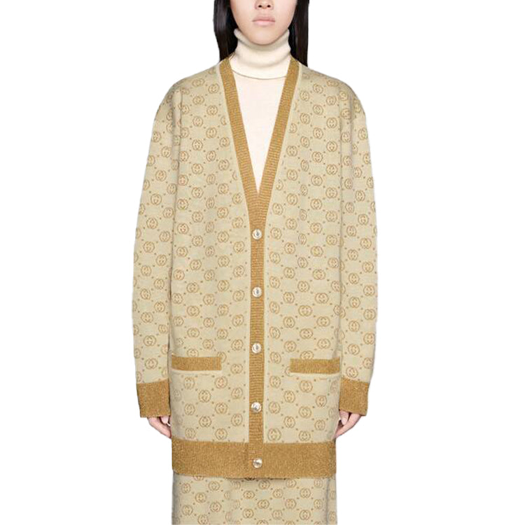 Кардиган (WMNS) Gucci GG Golden And Silver Silk Wool Cardigan For Golden — фото 3
