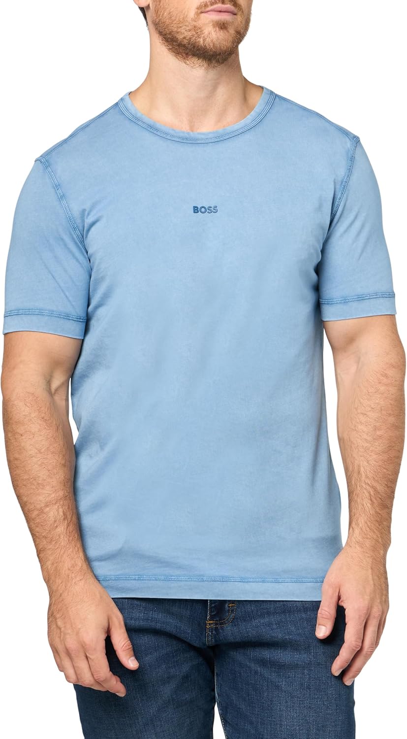 

Мужская футболка BOSS с маленьким тональным логотипом, стандартный крой, трикотаж, Quartz Blue Fade, Синий, Мужская футболка BOSS с маленьким тональным логотипом, стандартный крой, трикотаж, Quartz Blue Fade