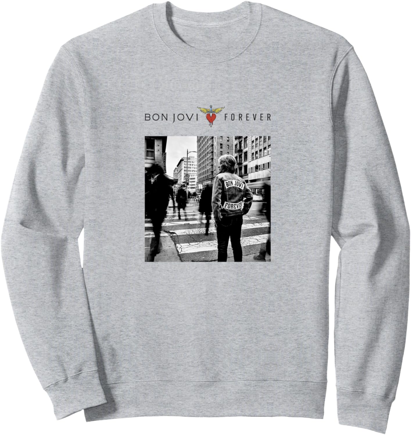 

Официальная обложка альбома Bon Jovi Forever, белая толстовка, серая, Белый, Официальная обложка альбома Bon Jovi Forever, белая толстовка, серая