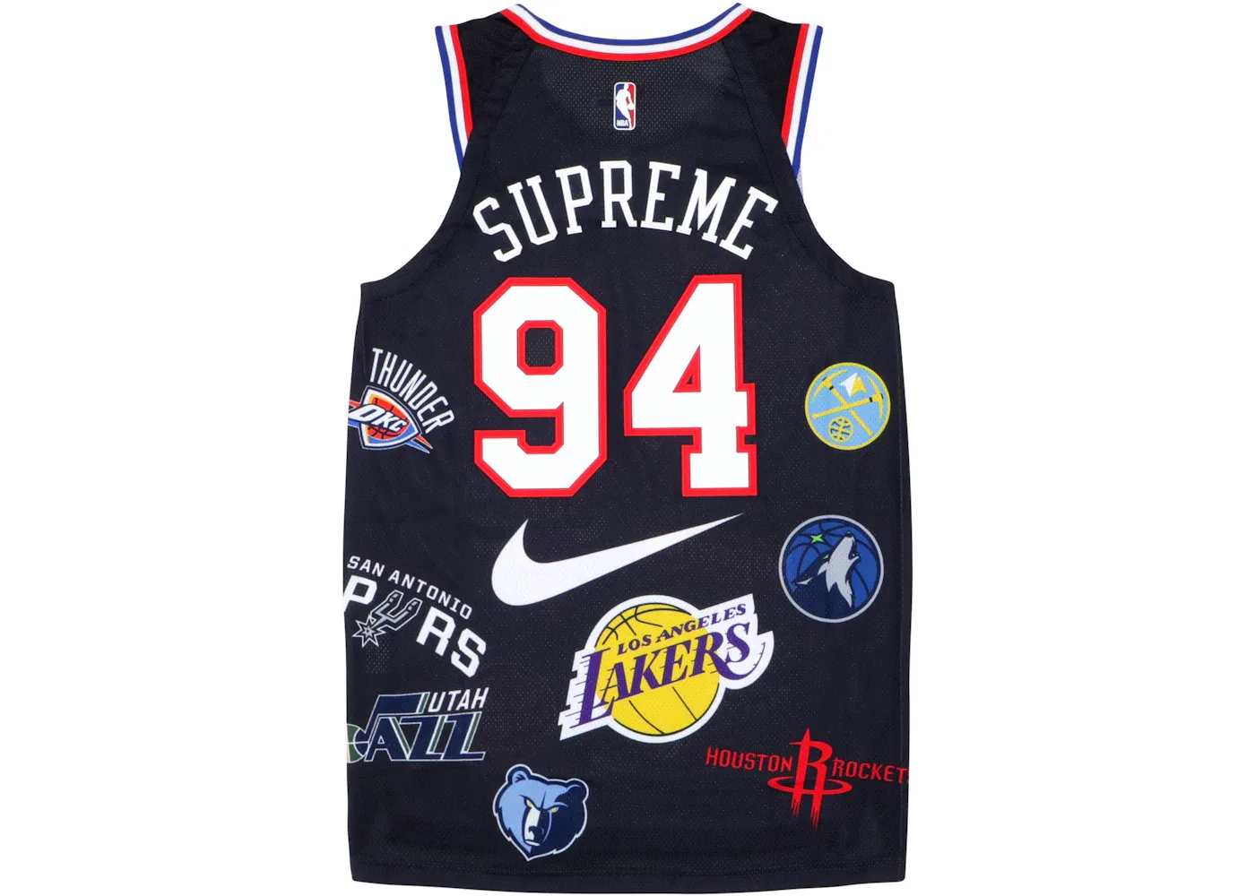 Мужская баскетбольная джерси с принтом Jersey Supreme, Black — фото 2