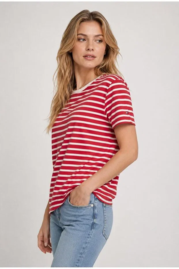 Женская футболка хлопковая Th-Cool Relaxed Tommy Hilfiger, Pink — фото 3