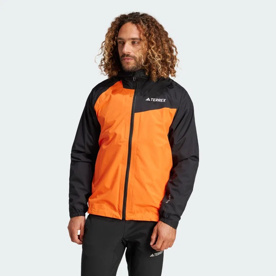 Дождевик с капюшоном Terrex Multi 2L RAIN.RDY adidas, Оранжево-черный