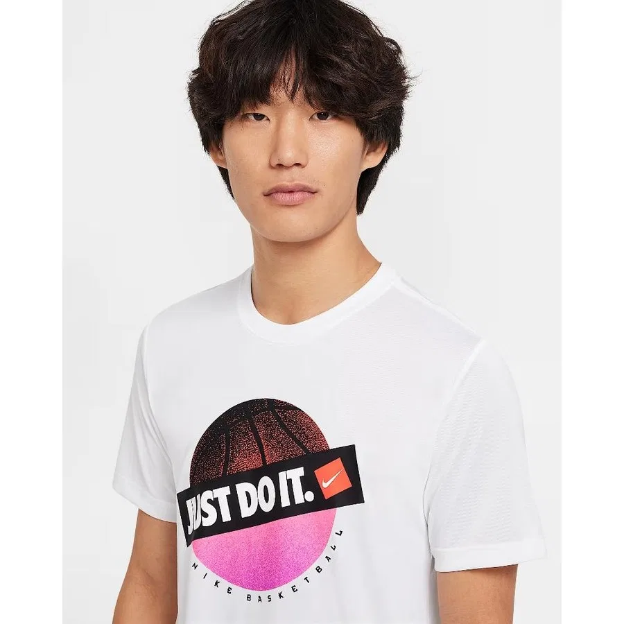 Футболка спортивная с коротким рукавом Dri-Fit Nike, Белый — фото 3