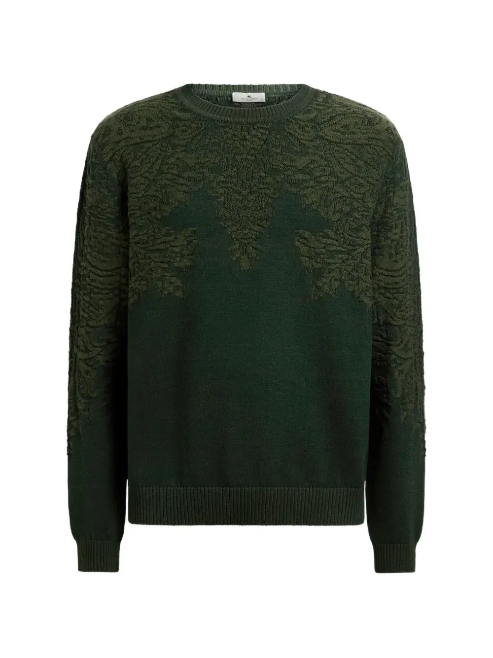 Свитер из хлопка и шерсти с мивом пейсли Etro, зеленый