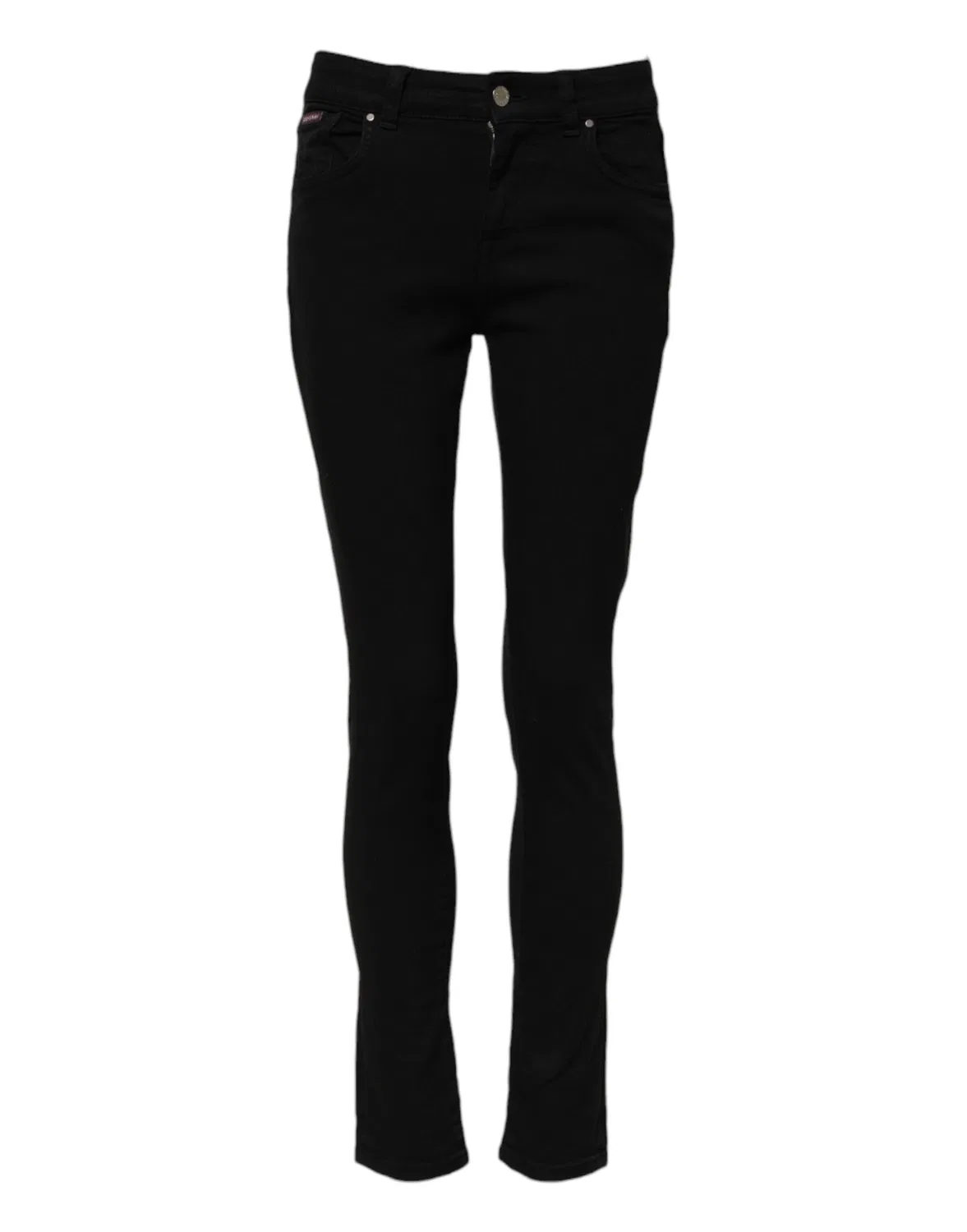 Женские джинсы скинни с логотипом Skinny Mid Waist Denim Jeans Dolce & Gabbana, Black