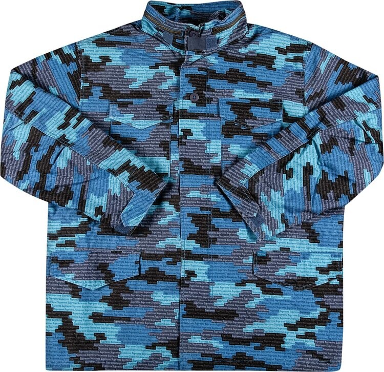 

Куртка Supreme Logo Camo M-65 Jacket Blue, синий
