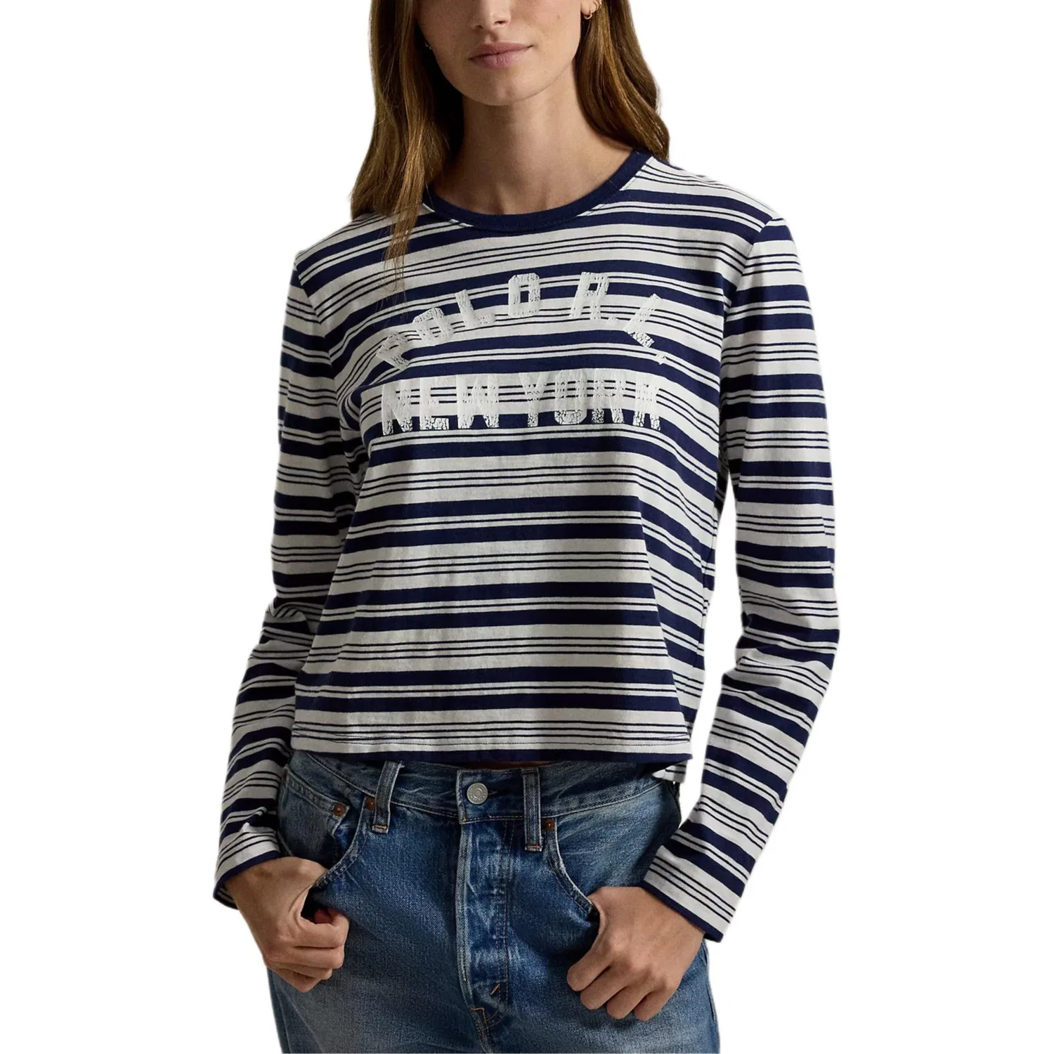 Женская футболка с обычным рукавом Polo Ralph Lauren, Marine Blue — фото 3