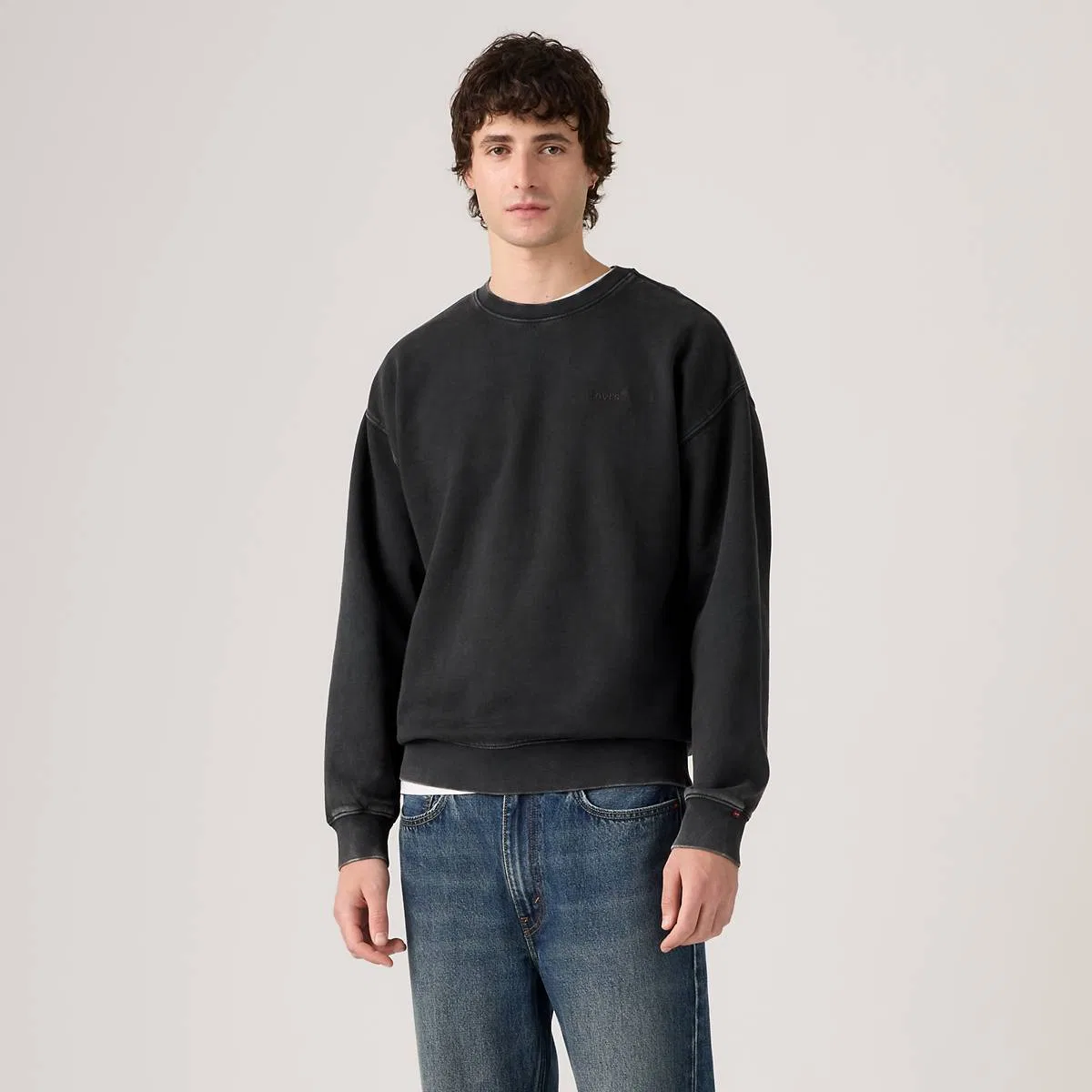 Оригинальная толстовка с круглым вырезом Levi's, Faded Wash Jet Black - Black — фото 3