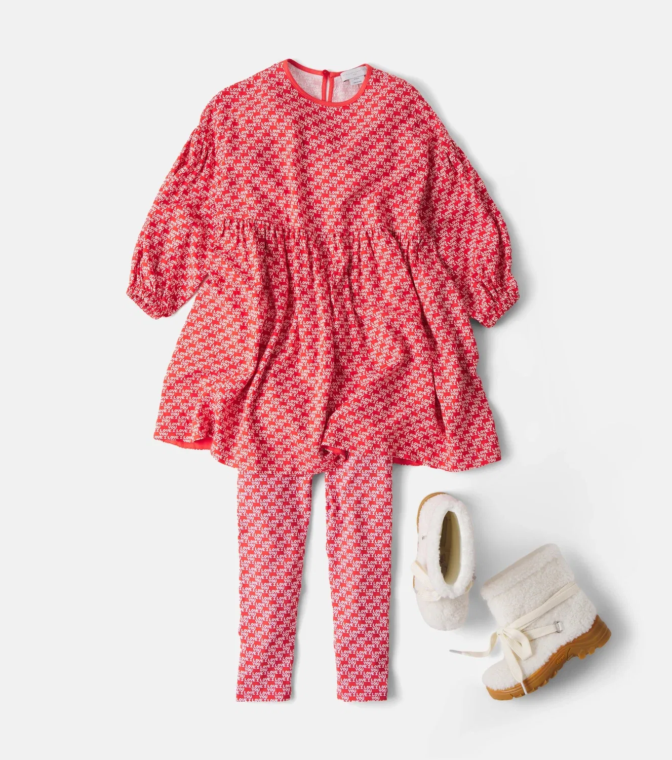 Нарядное платье с принтом Stella Mccartney Kids, красный — фото 2