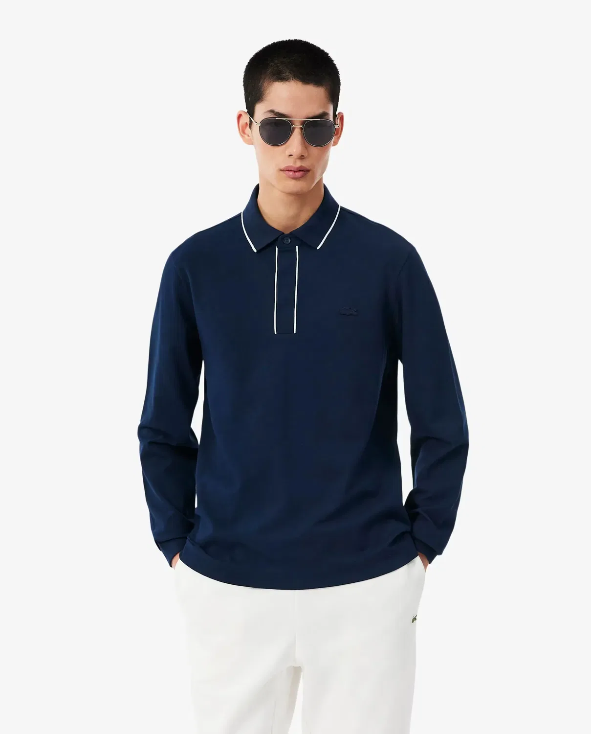 Поло с длинным рукавом Lacoste, Azul Marino