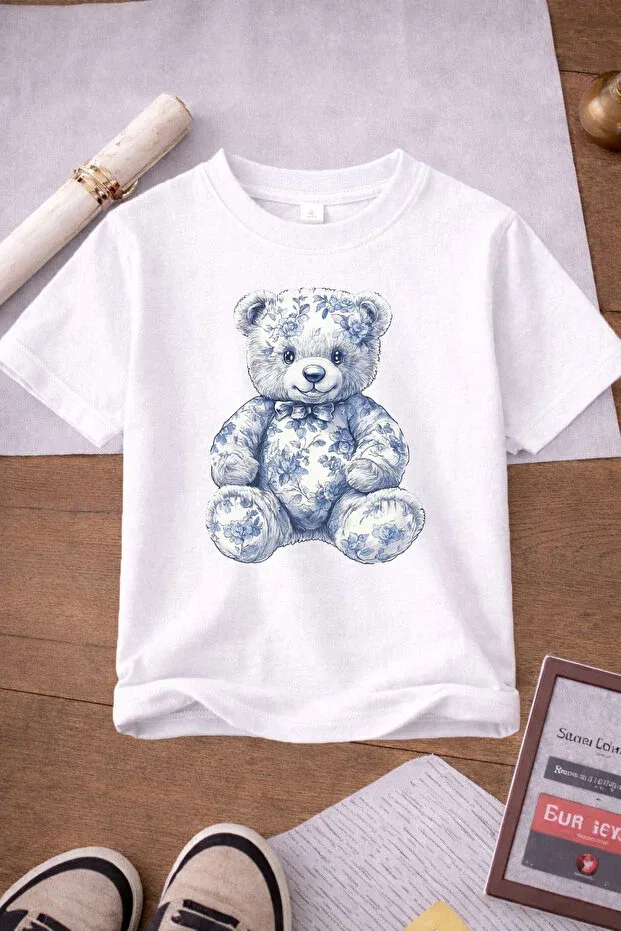 Детский комплект футболок для девочек с принтом Princess and toy and ribbon, Twins Tailors, Blue — фото 4