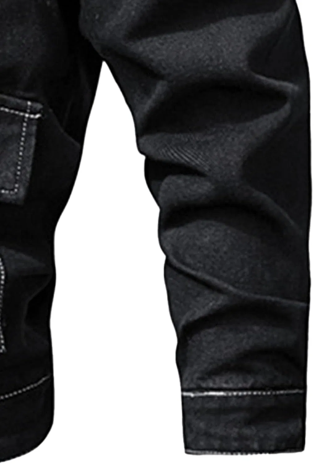 Мужская джинсовая куртка-тракер с принтом, Western Classic Denim Jacket, чёрный — фото 4