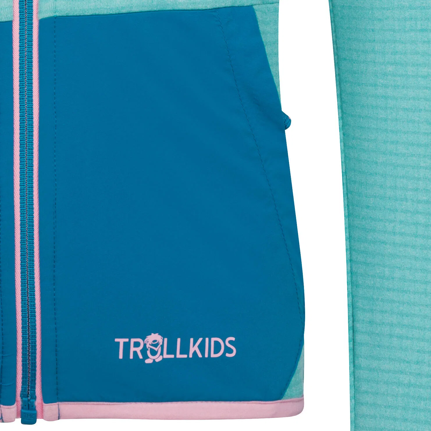 Детская флисовая куртка с капюшоном Holmedal Trollkids, Wasserblau — фото 4