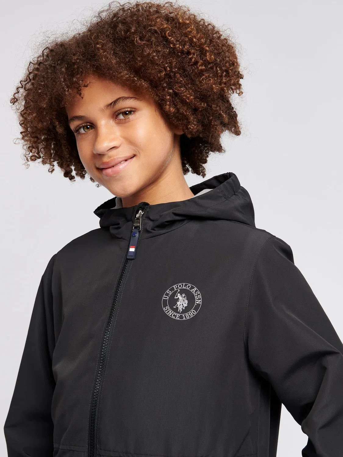 Ветровка для мальчиков с флисовой подкладкой U.S. Polo Assn, черный — фото 2