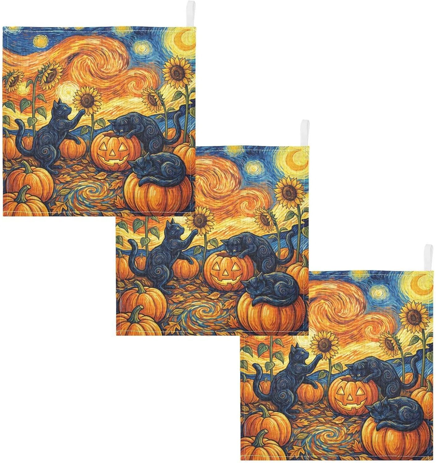 Мочалка из муслина, GuoChe, 5 шт, 30x30 см, Sonnenblumenkürbis-katze — фото 2