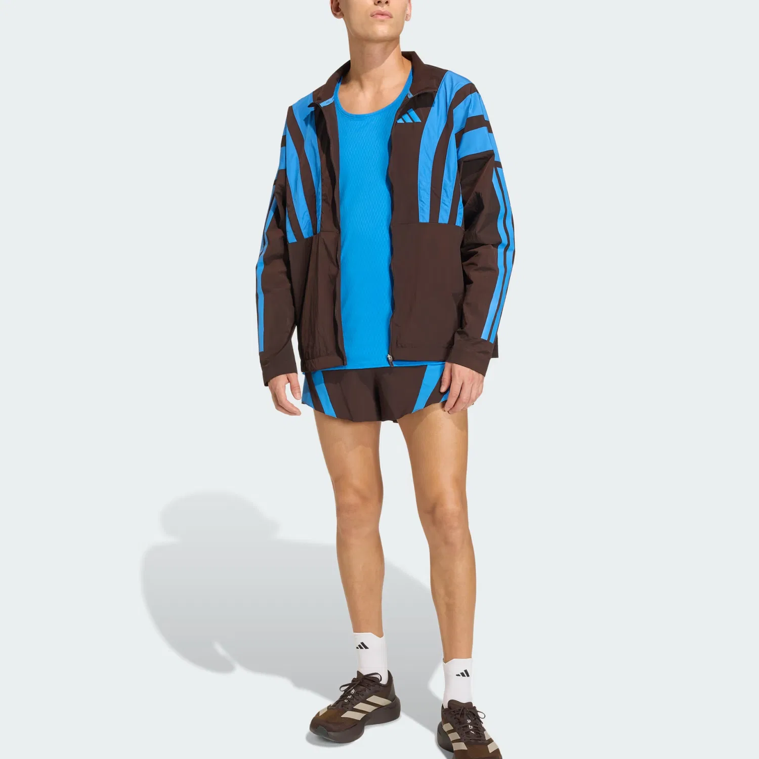 Мужская куртка для бега Adizero Archive Running Jacket Adidas, Aurora Coffee — фото 3