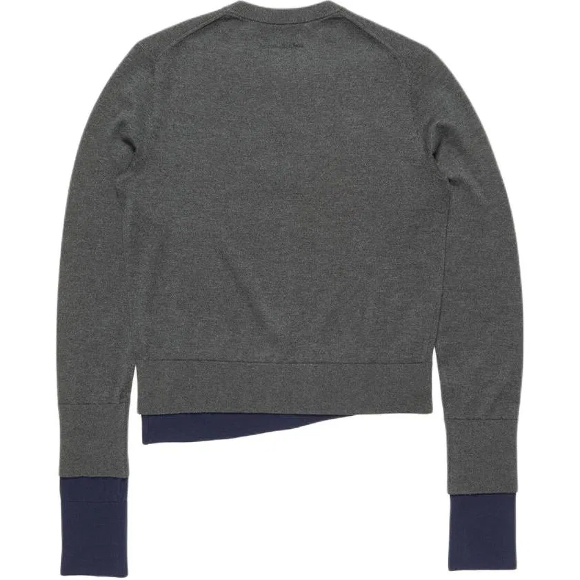 Женский свитер с круглым вырезом и прямым кроем Dark Gray/Multicolor Acne Studios — фото 3