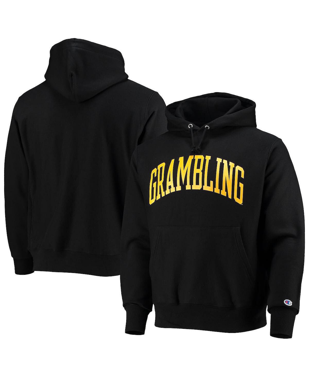 

Мужская черная толстовка с капюшоном grambling tigers tall arch pullover Champion, черный