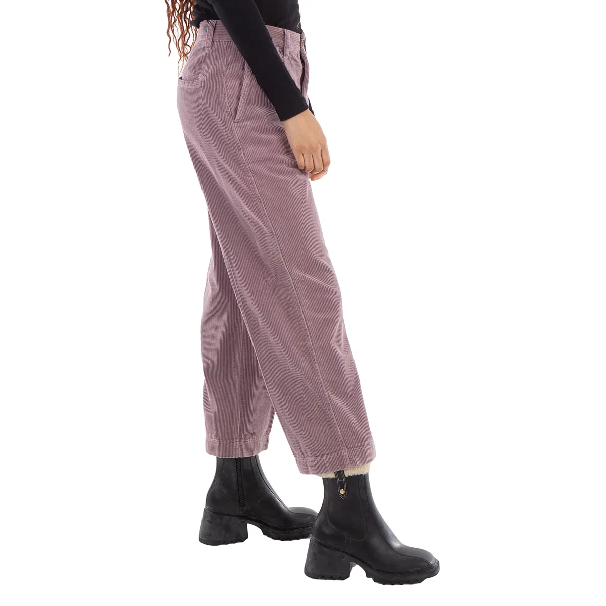 Брюки женские из хлопкового вельвета с высокой посадкой High-Waist Cotton Pants Polo Ralph Lauren, Light Pastel Purple — фото 2