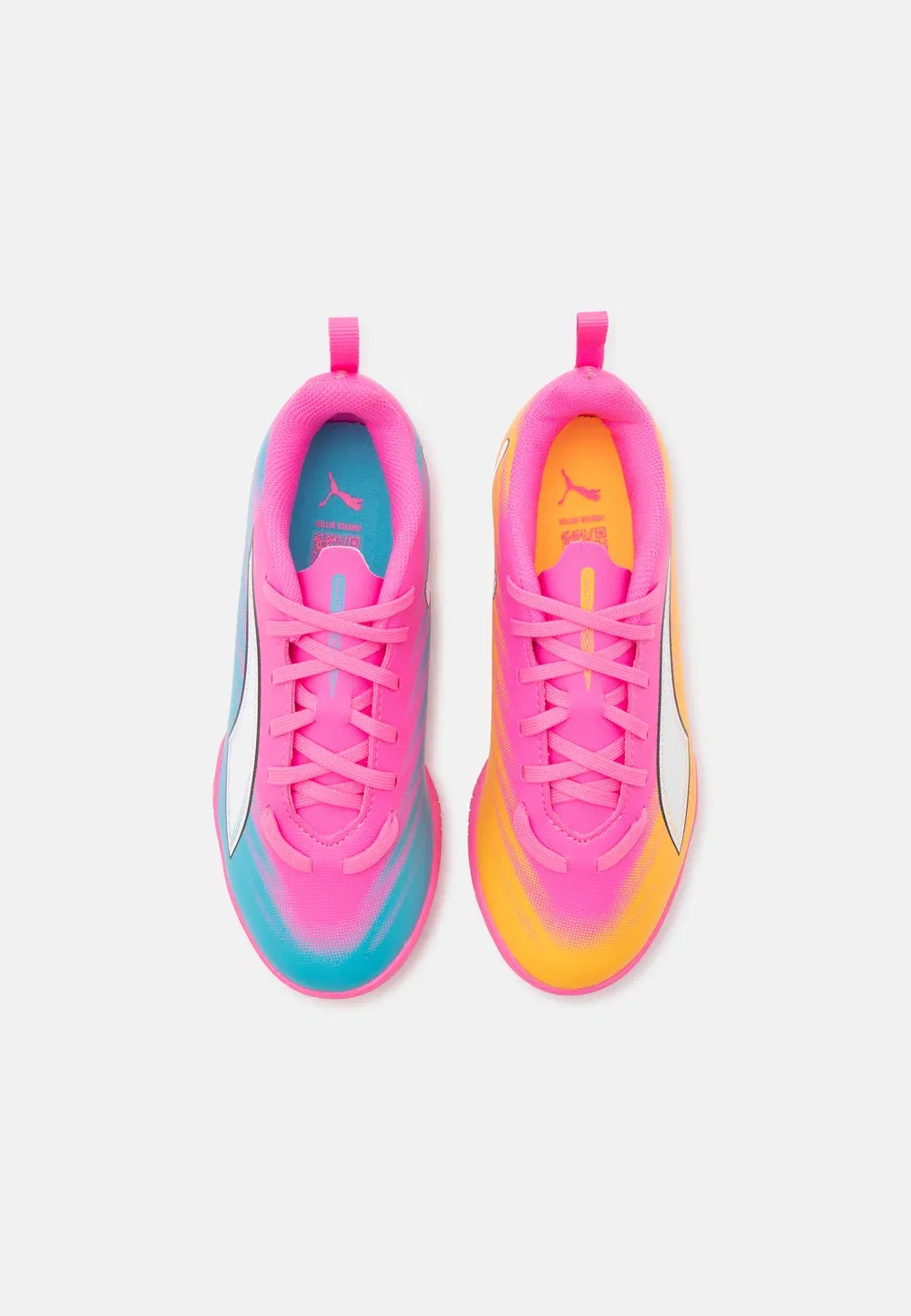 Футбольные бутсы Ultra 6 play tt jr унисекс для искусственной травы Puma, Poison Pink/White/Sun Stream/Bright Aqua/Black — фото 4