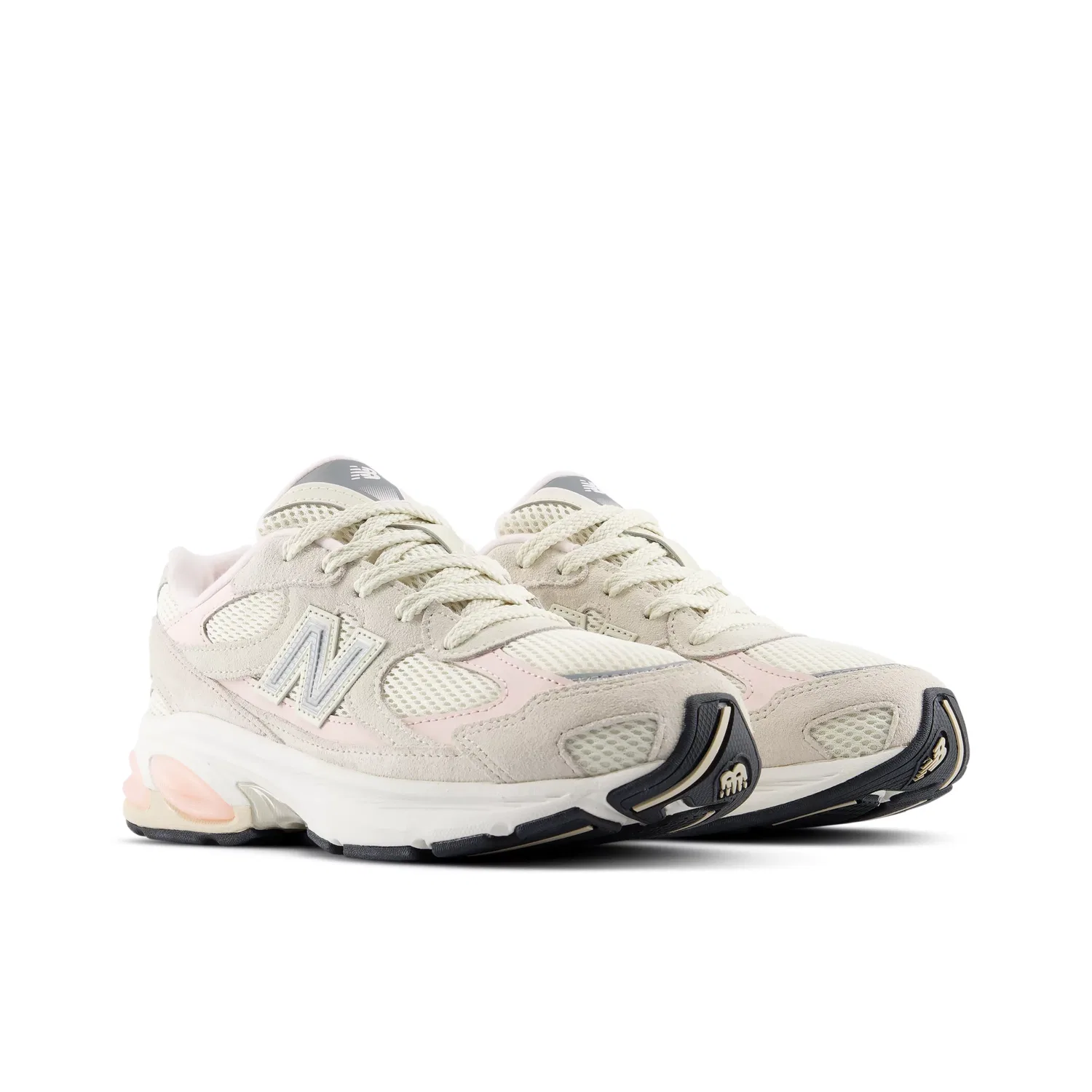 Детские кроссовки на шнуровке с сетчатым верхом 2010 Lace New Balance, Turtledove With Shell Pink — фото 2