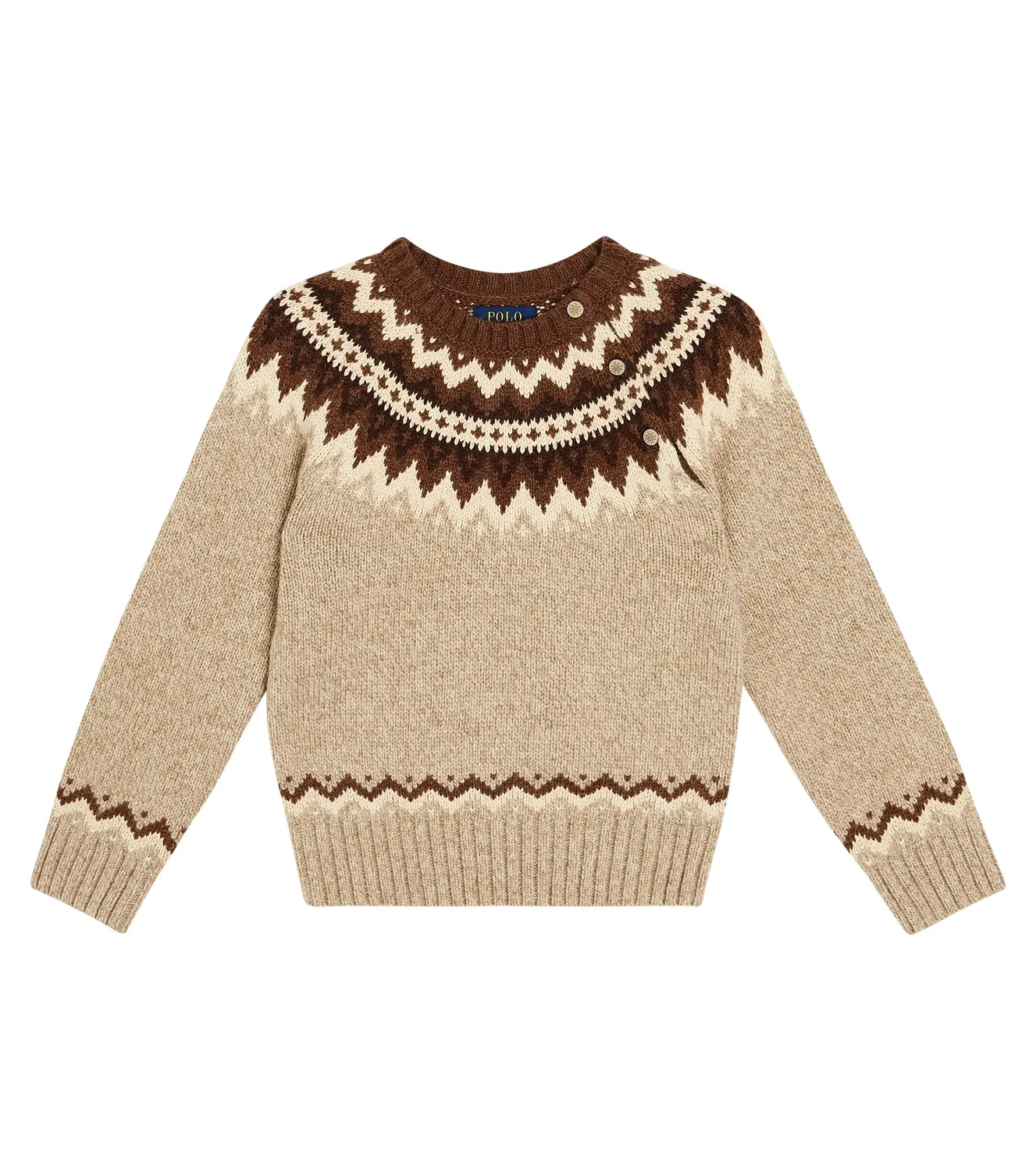 Свитер шерстяной в норвежском стиле Polo Ralph Lauren Kids, бежевый