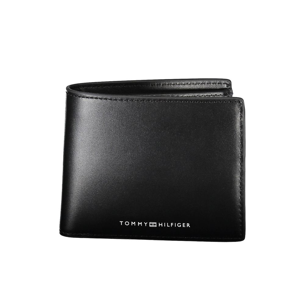 

Черный кожаный мужской кошелек Tommy Hilfiger