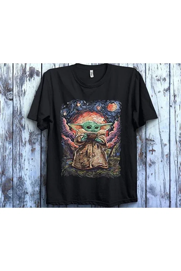 Детская футболка с принтом Star Wars Baby Yoda Galashop, Black